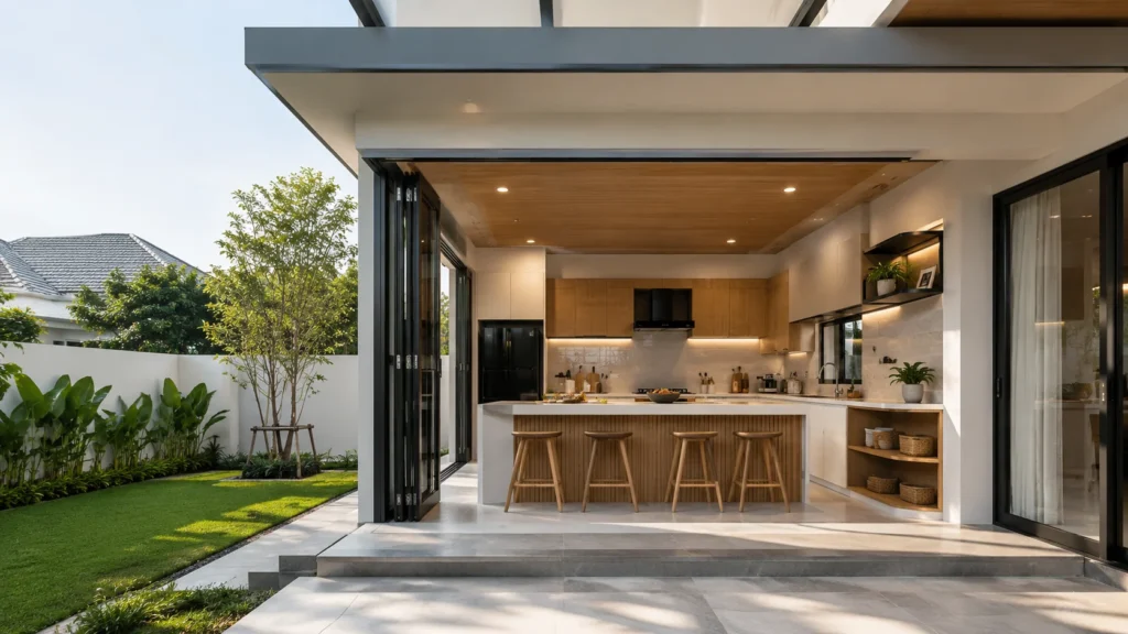 How much does it cost to extend the kitchen at the back of the house