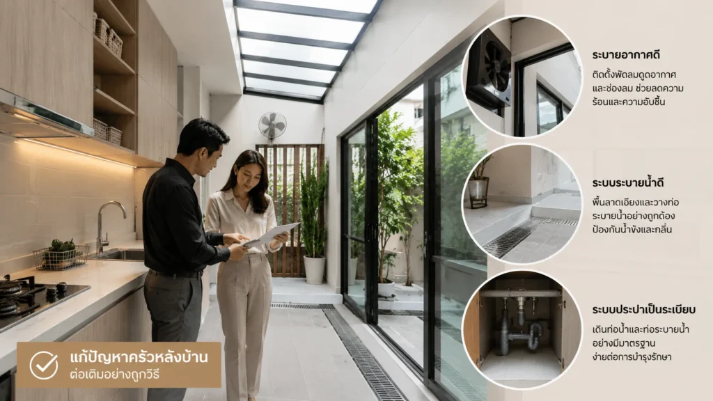 ปัญหาการต่อเติมครัวหลังบ้านที่พบบ่อยและวิธีป้องกัน