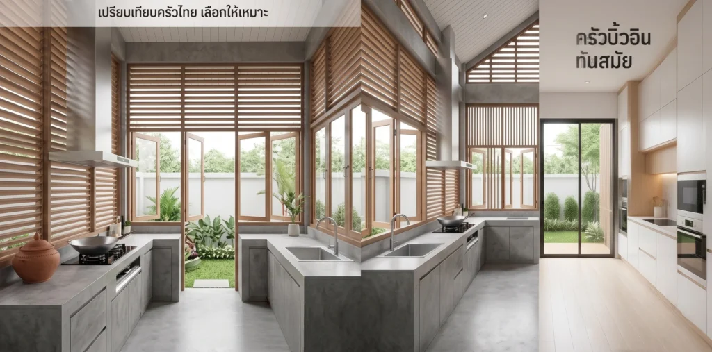 ต่อเติมครัวไทยหลังบ้านแบบไหนดี? เลือกให้เหมาะกับการใช้งาน