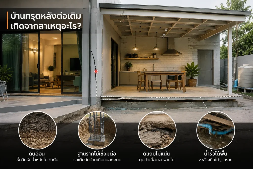 บ้านทรุดหลังต่อเติม เกิดจากสาเหตุอะไร?